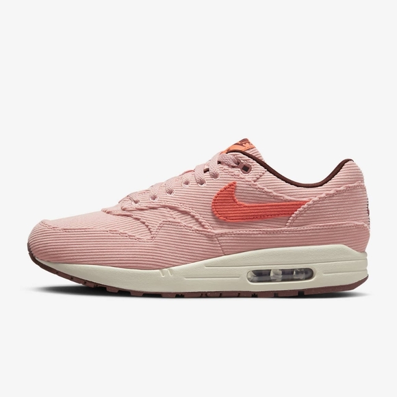 NIB: Nike Air Max 1 PRM 8M(9.5W) Coral Stardust/Oxen Brown/Sail/Bright Coral - Picture 1 of 11